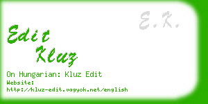 edit kluz business card